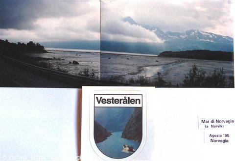 Snowy mountains and Norwegian Sea fjords, Vesterålen, August 1996