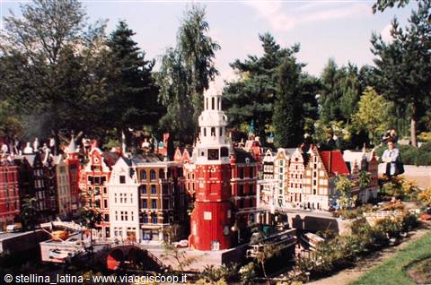 Miniature Dutch brick buildings at Madurodam park