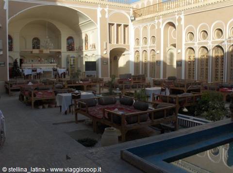 Yazd, inner courtyard of our fantastic hotel