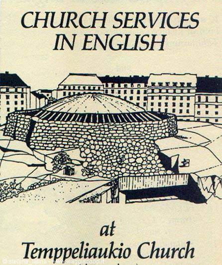 Helsinki, the Temppeliaukio church in a leaflet
