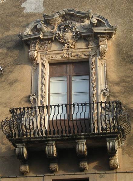 Sambuca di Sicilia - old balcony of a noble palace
