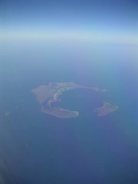 Santorini from 7000 metres
