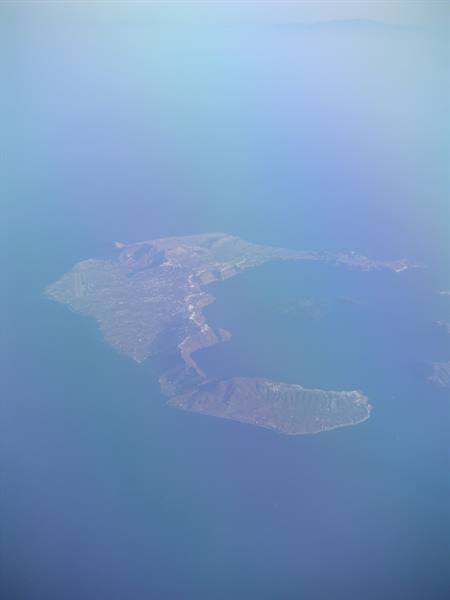 Santorini from 7000 metres