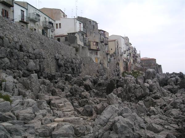 Cefalù - megalithic walls by the sea