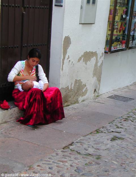 Andalusian gypsy woman with child