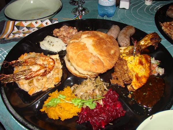 mixed platter typical African cuisine