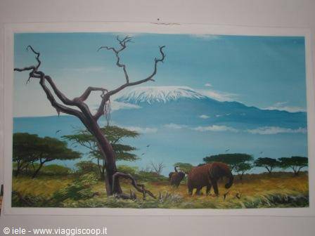 details - the beautiful painting of Kilimanjaro