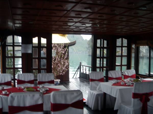 Halong interior of the junk