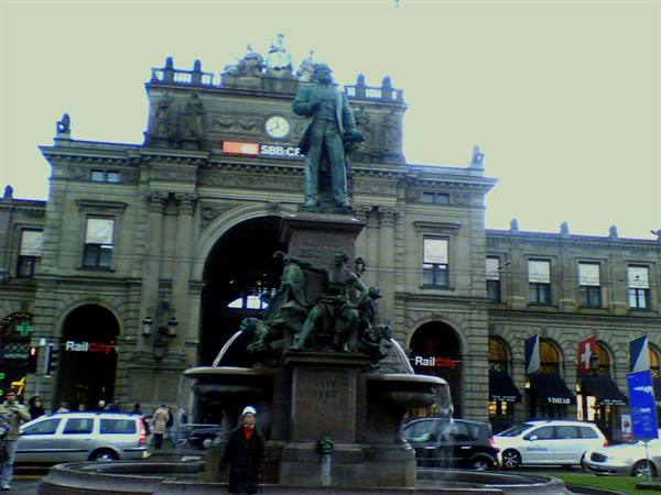 Station square where the little market is held