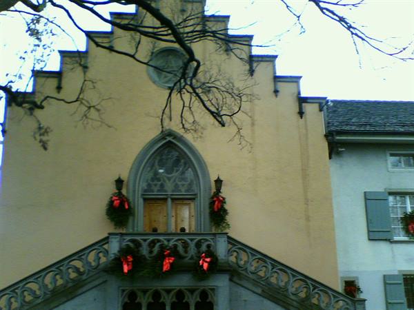 Typical house with Christmas decorations