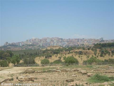 Agrigento seen from the valley of the temples
