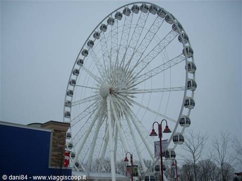 The Niagara SkyWheel Ferris wheel under a gray sky