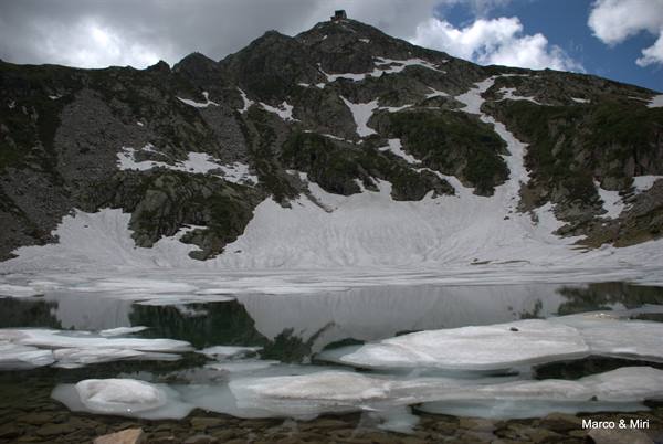 The frozen Mucrone lake