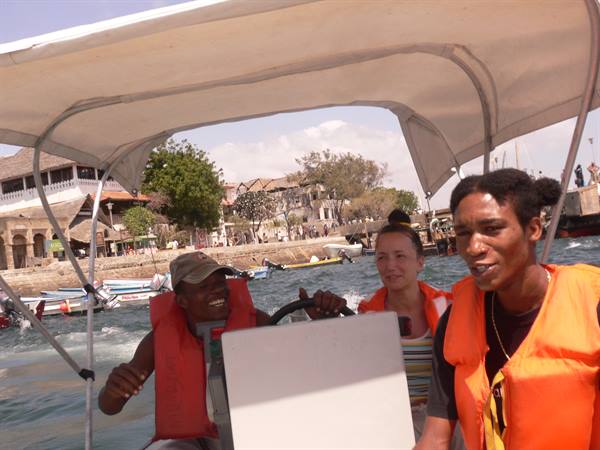 By boat towards Manda Island