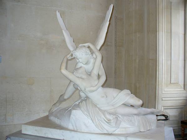 Canova marble sculpture of Cupid and Psyche at the Louvre