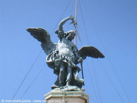 Bronze statue of Archangel Michael sheathing his sword, Castel Sant'Angelo, Rome