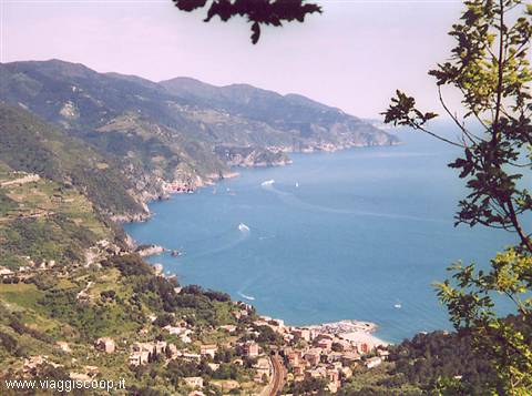 View of the Gulf of the Cinque Terre, Monterosso in the foreground, from the Alta Via