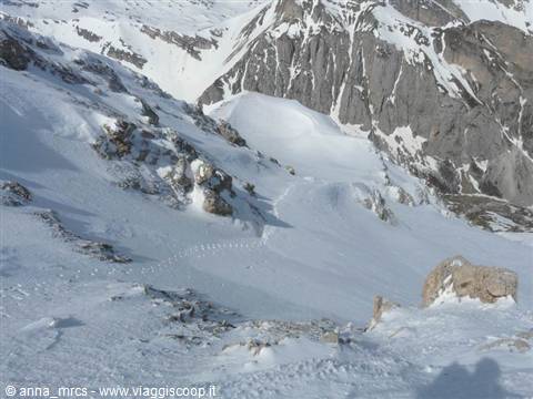 39 Climbing to the Corno Grande - some distance covered