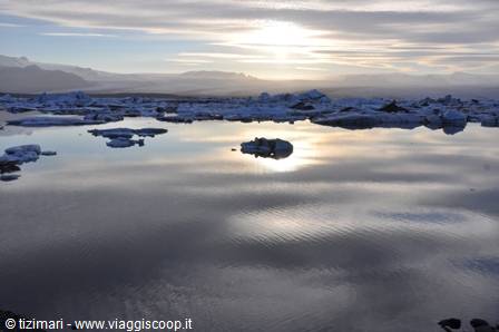 Glacial lagoon midnight