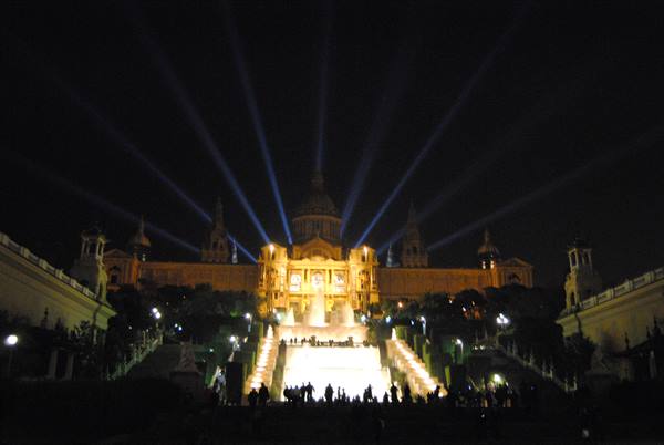 Explosion of lights at Plaza de Espana