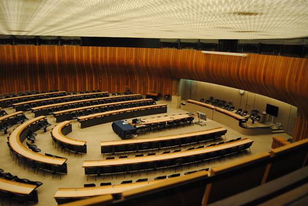 The interior of the UN building