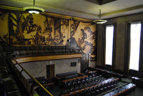 The interior of the UN building