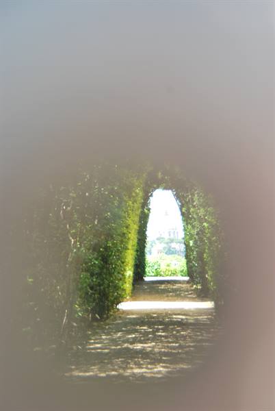Behind the hole