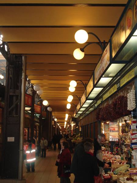 The interior of the market