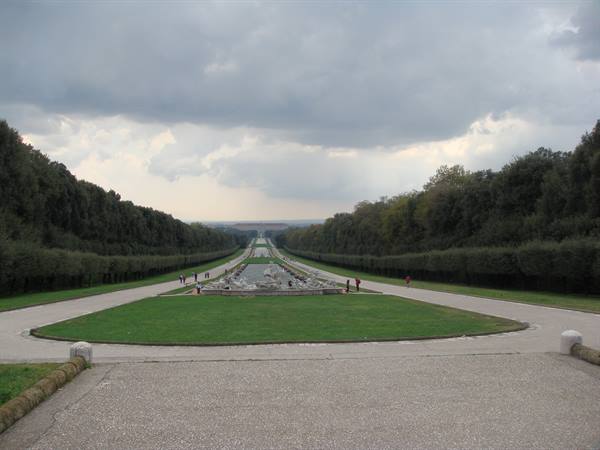 The palace seen from the waterfall