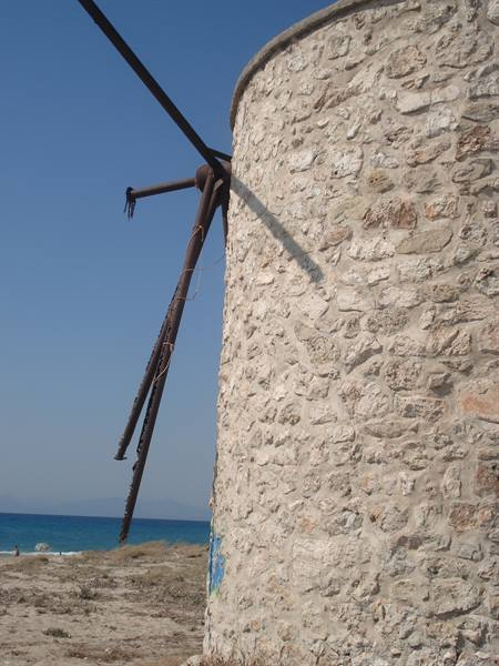The windmills of the beach of Agios Ioannis