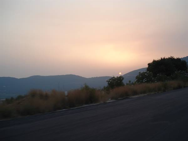 Sunset on the road to Igoumenitsa