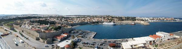 Panorama of Rhodes photographed from the ship
