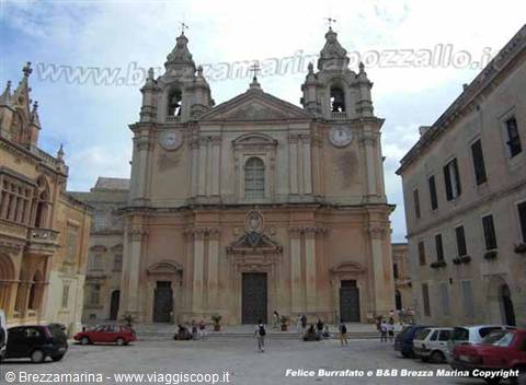 Malta - The Cathedral of St Paul in Rabat , Mdina