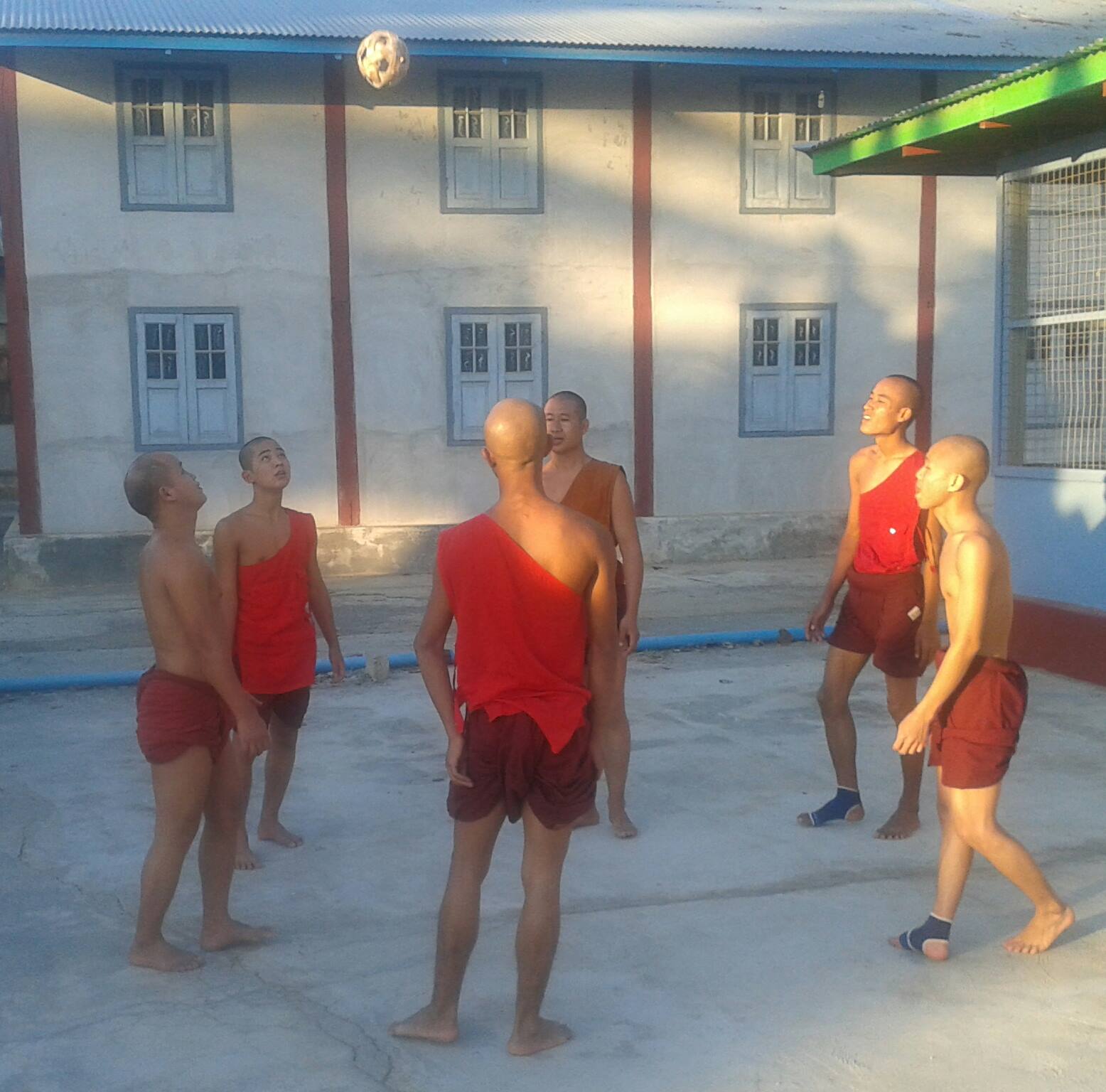 Monks playing
