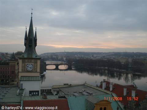 view from the tower on the Charles Bridge