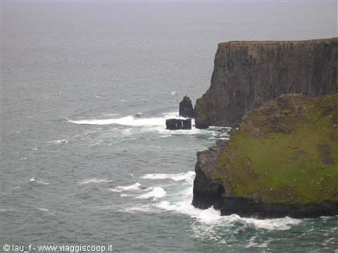 Sea cliffs with waves crashing below, Cliffs of Moher