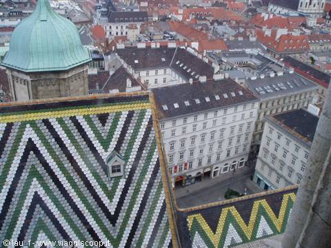 Colorful zigzag roof tiles of St. Stephen's Cathedral, Vienna