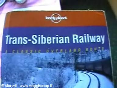 Lonely Planet guidebook of the Trans-Siberian Railway, cover showing a train in snow