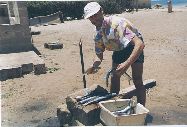 cooking fish at lake malawi