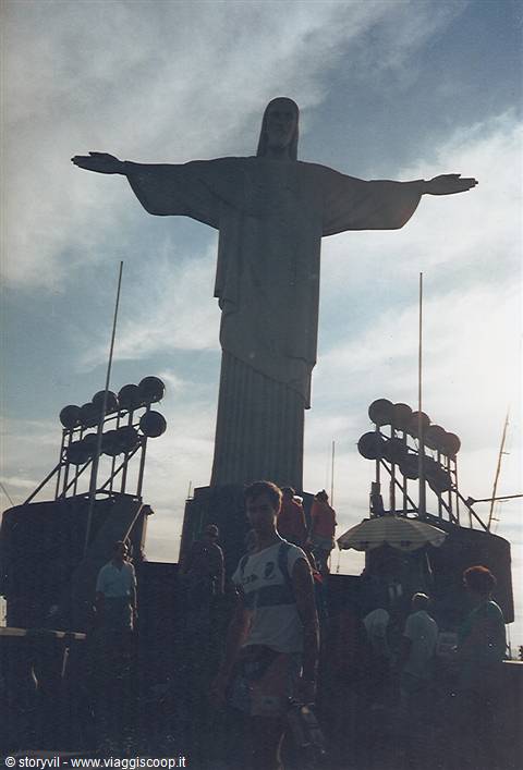 at the big christ the corcovado in Rio.