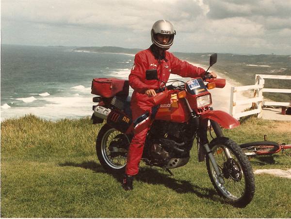 On my motorbike