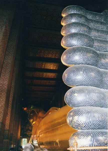 Mother-of-pearl inlaid feet of the Reclining Buddha, Wat Pho Bangkok