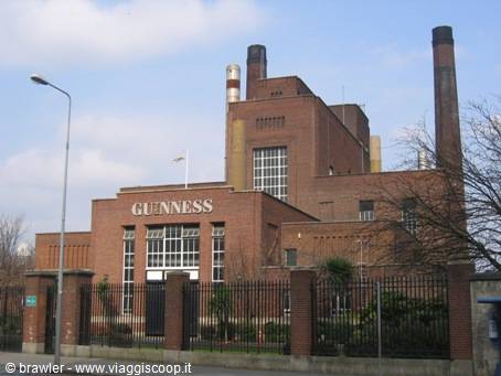 Guinness power station in Dublin, red brick building with tall chimneys