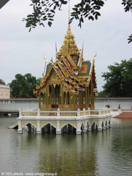 Golden royal pavilion on the lake at Bang Pa-In, Ayutthaya