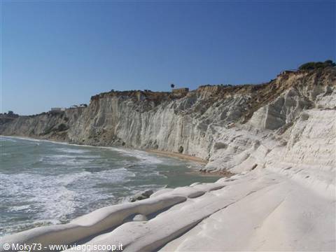 Scala dei Turchi: white limestone cliffs rising above turquoise waves