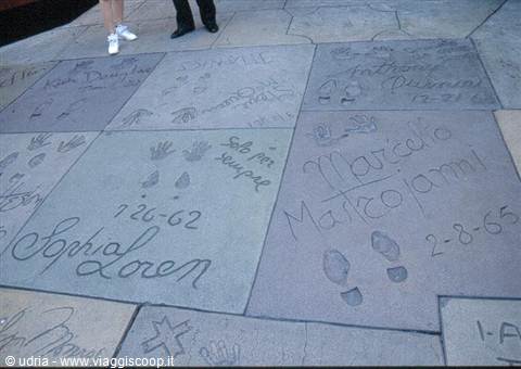 Handprints and signatures of Sophia Loren and Marcello Mastroianni, Hollywood Walk of Fame, Los Angeles