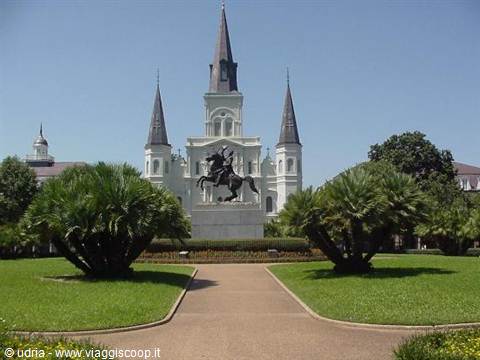 Andrew Jackson equestrian statue in front of St. Louis Cathedral, New Orleans