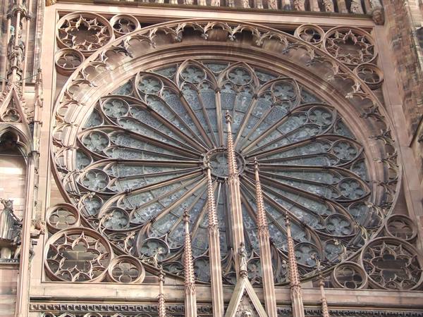 STRASBOURG - The rose window of the Cathedral