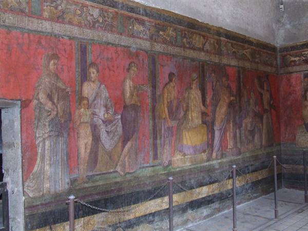 POMPEII - Pompeian red fresco