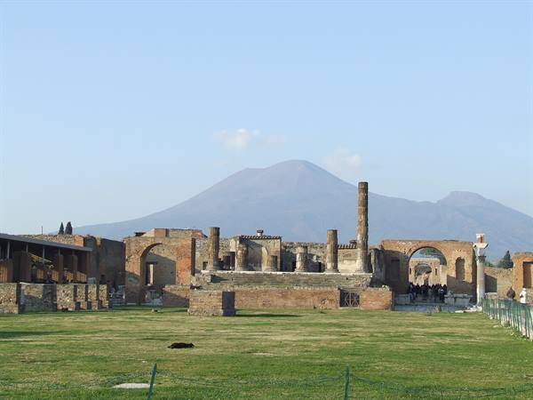 POMPEII - The Forum and, in the background, Vesuvius